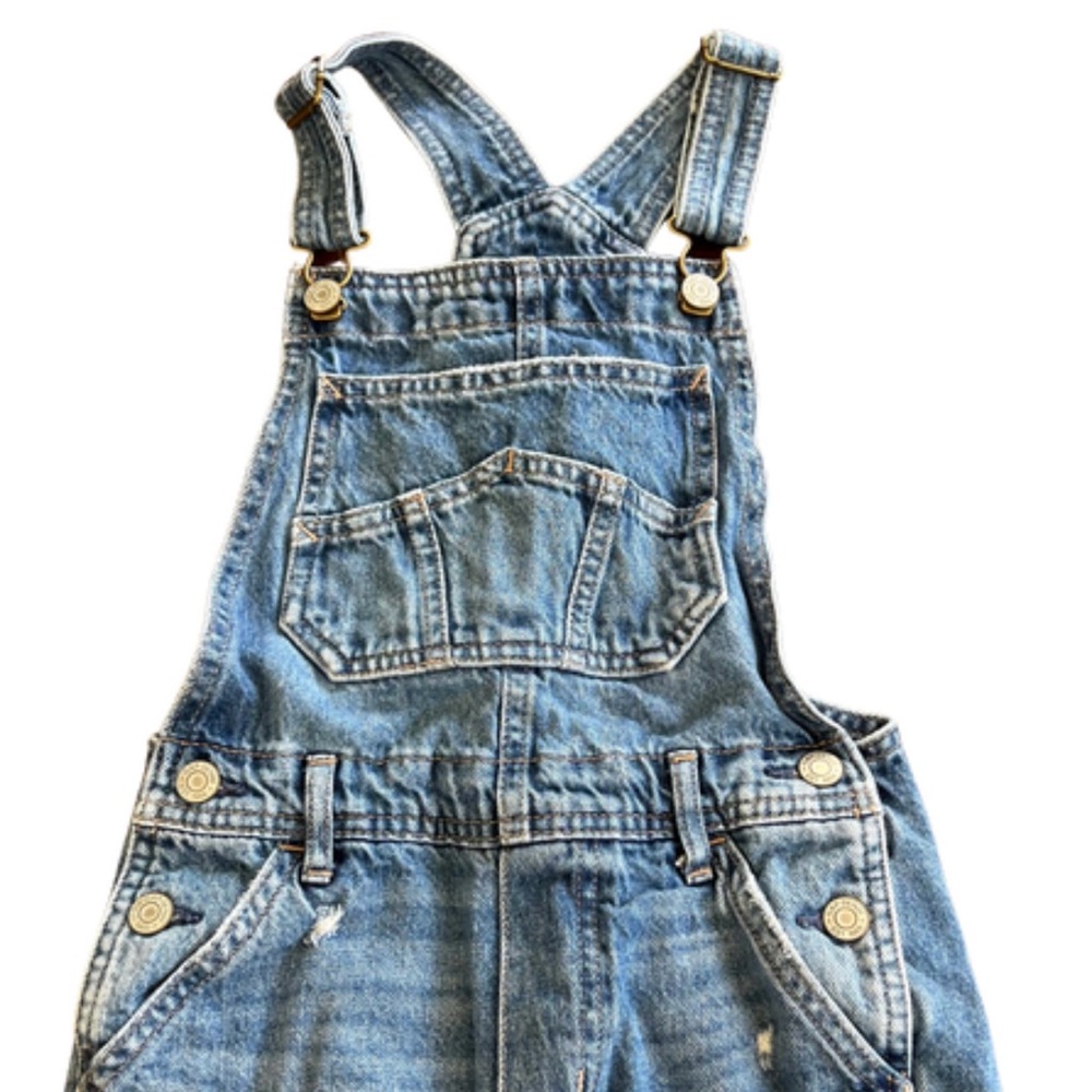 Girls GAP Distressed Overall Shorts Jacket